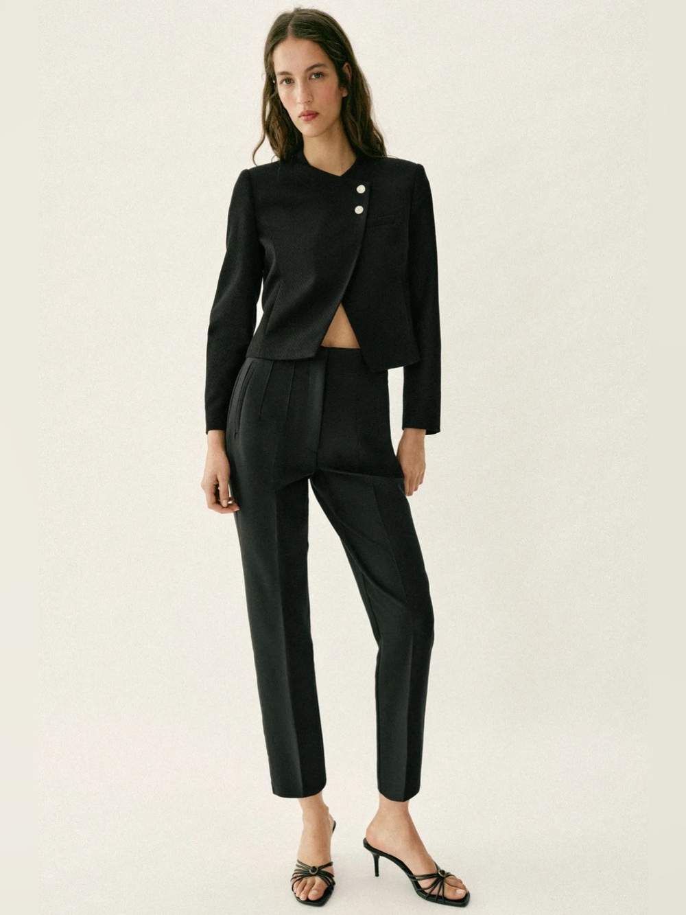 Zara Black Tailored High-Waist Trousers